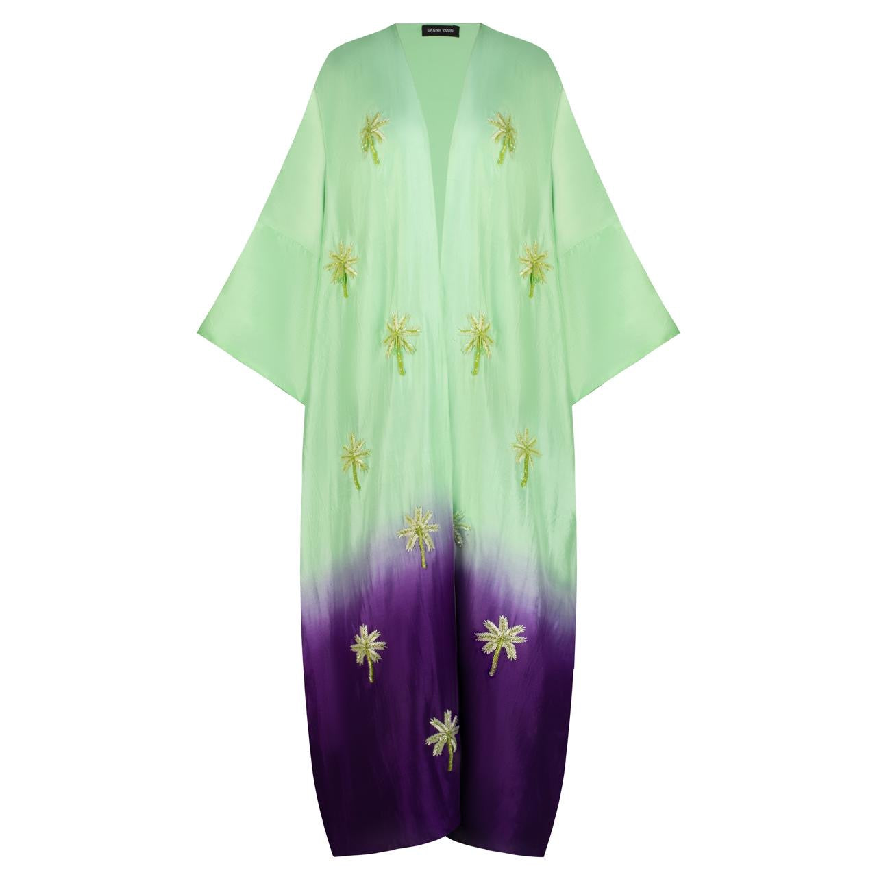 MINT GREEN AND PURPLE OMBRÉ ABAYA