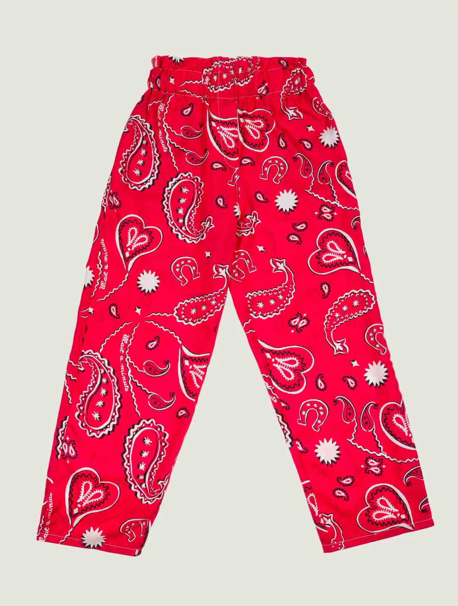 Western silk pants red