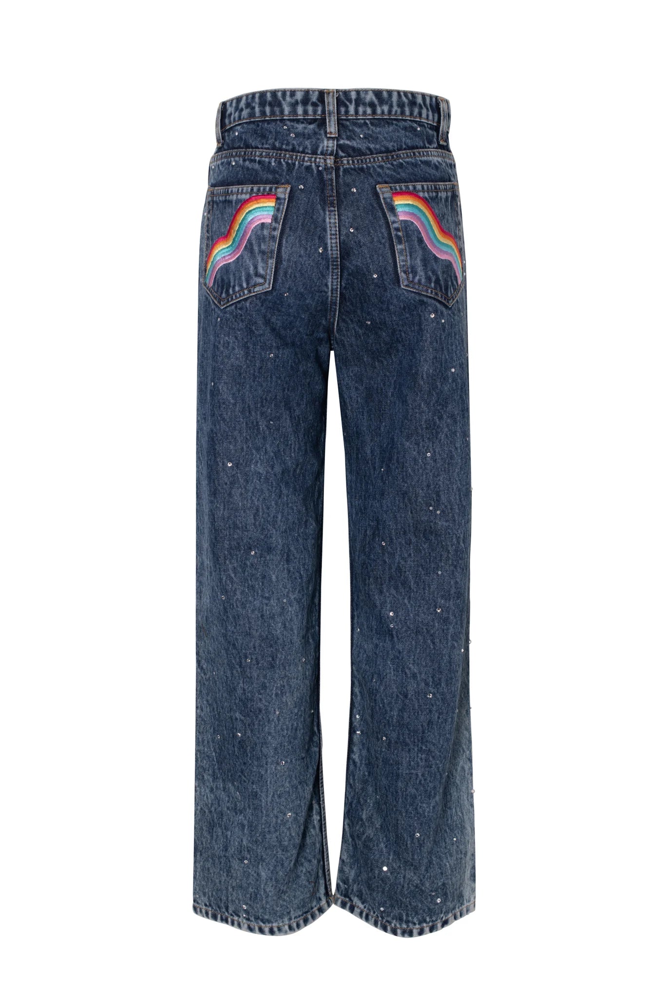 RAINBOW CRYSTAL DENIM PANTS