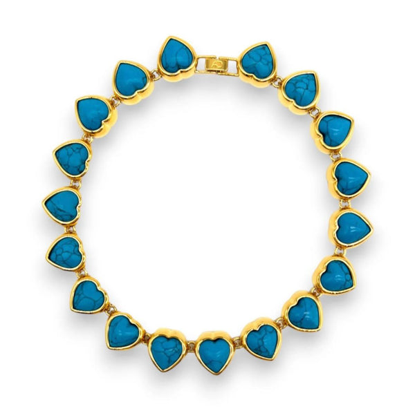HEARTS CHOKER TURQUOISE