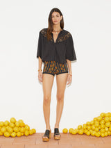 STARRY NIGHTS FLUTED BLOUSE