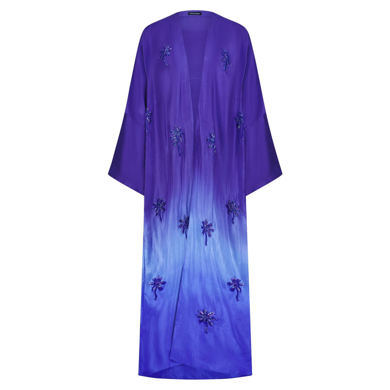 Palmtree abaya purple blue ombré