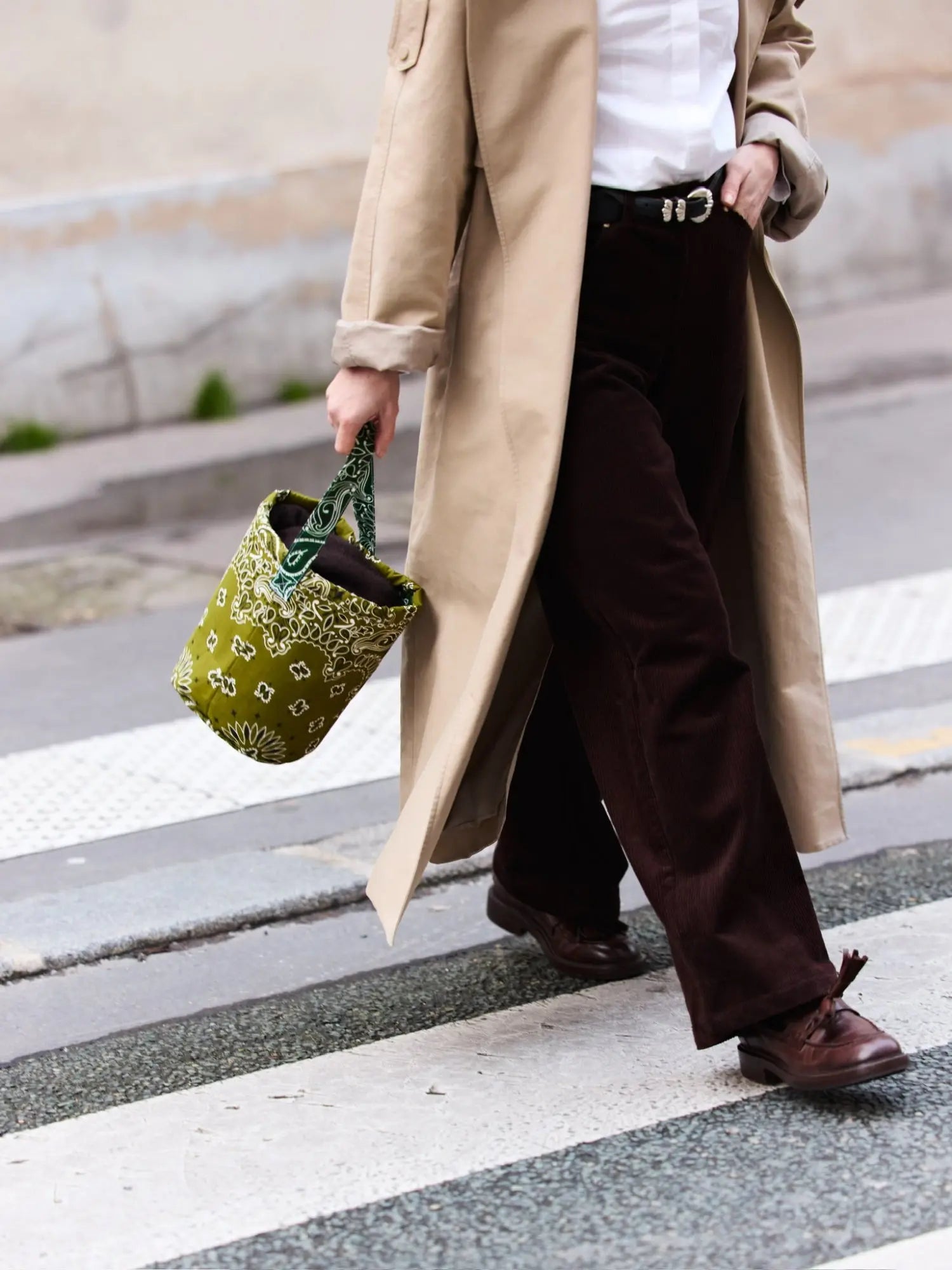 BUCKET BAG - BRONZE/GREEN