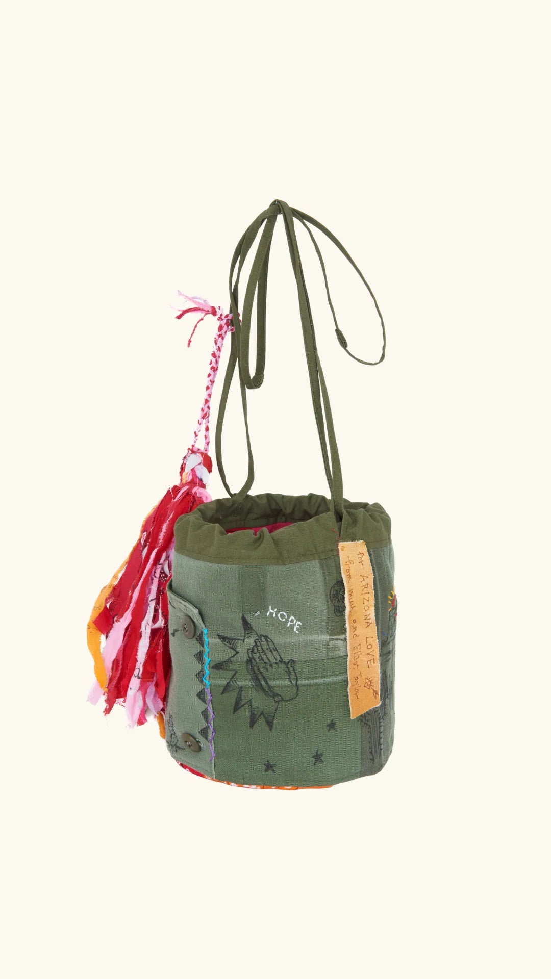 ARMY BANDANA BAG KAKI RED