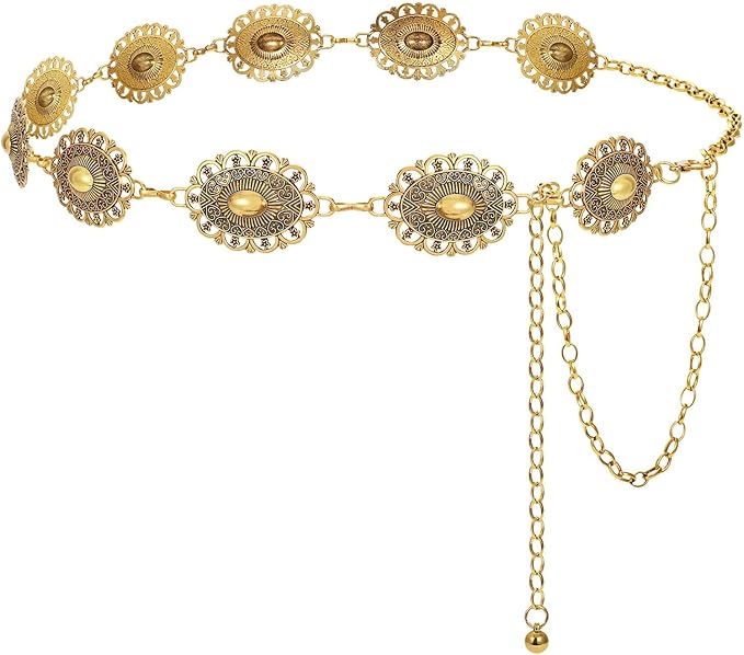 FLOWER GOLD BELT CHAIN