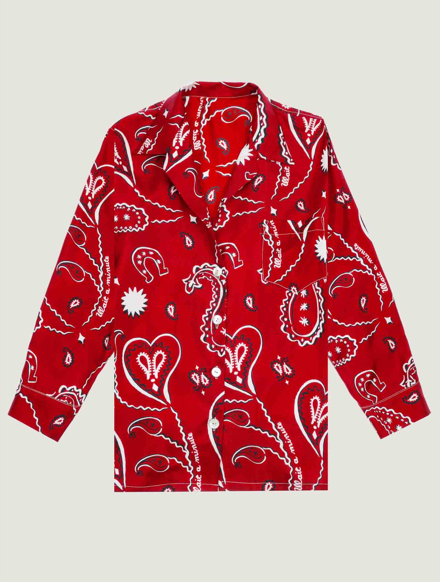 Western silk shirt red