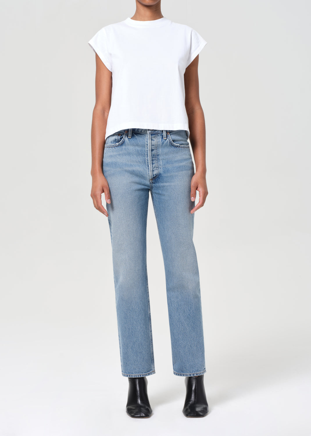 90's pinch waist high rise straight - STAGE