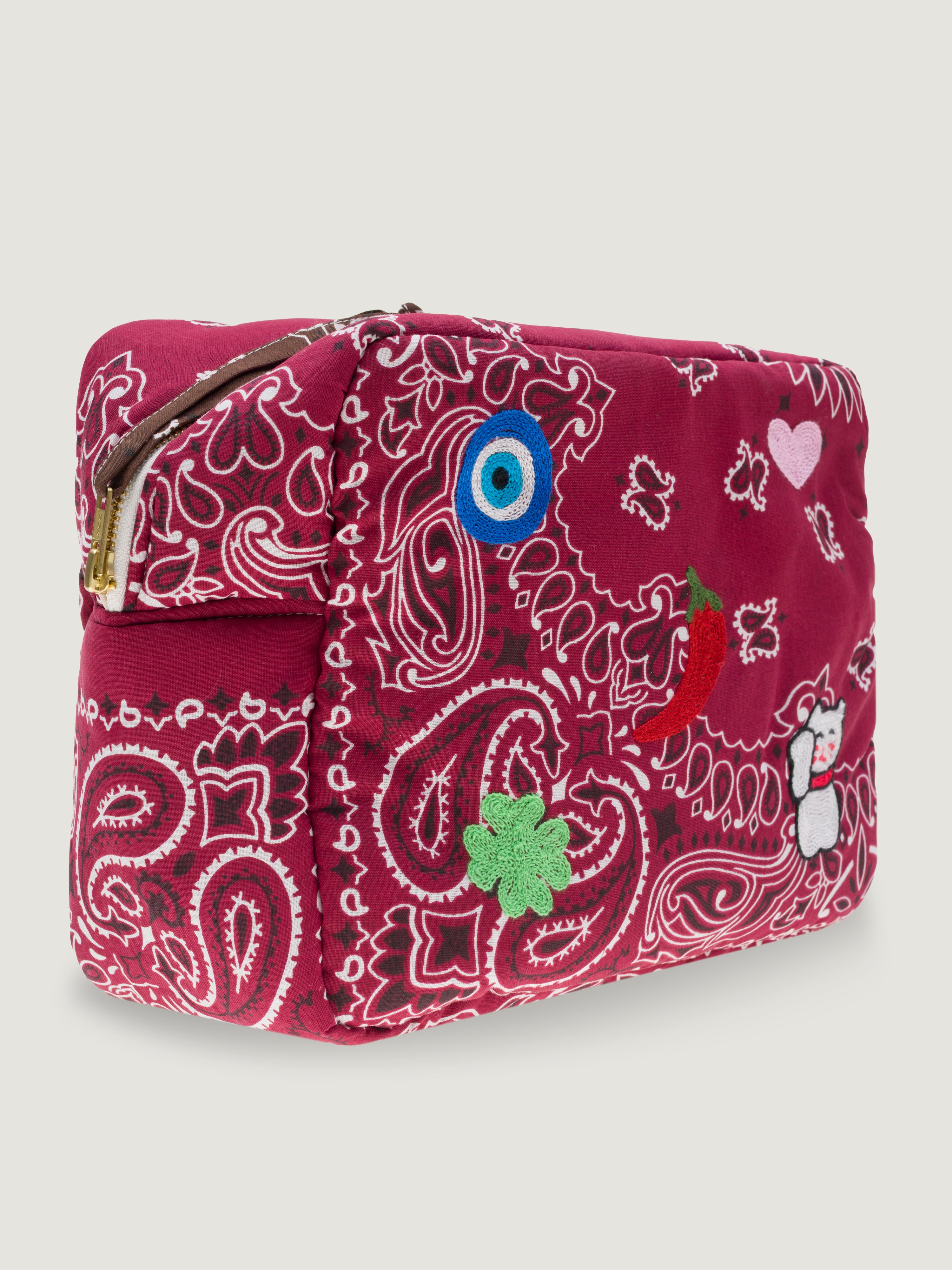 MAXI VANITY - MULTI EMOJI EYE - BURGUNDY/BROWN