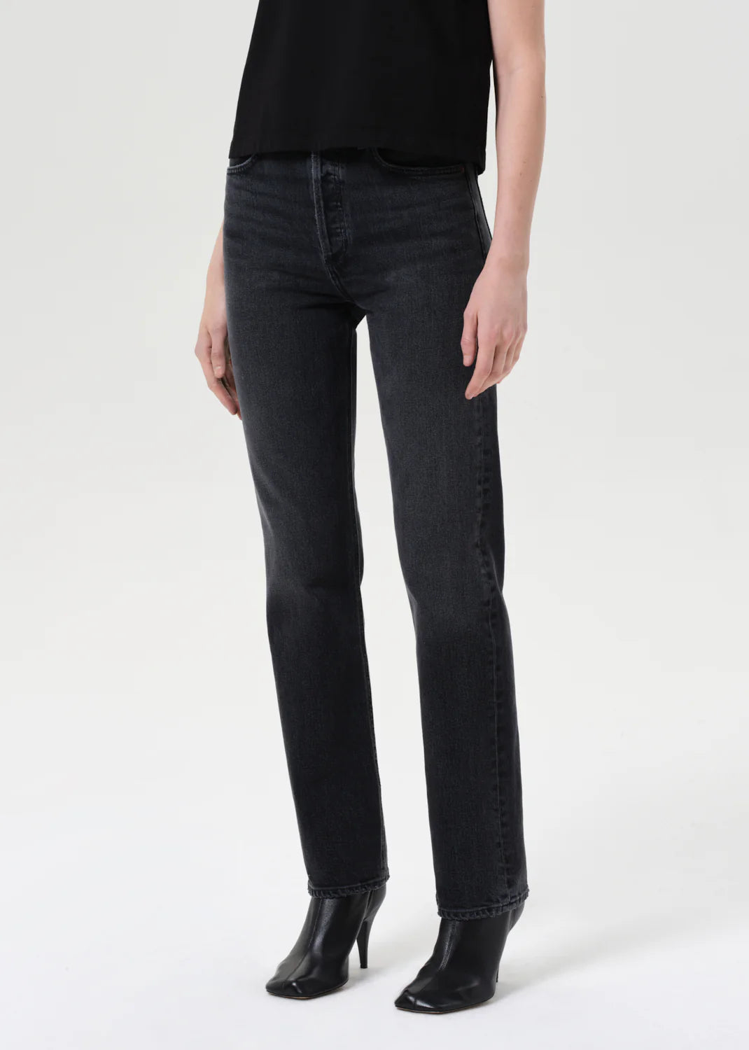 90's Pinch Waist High Rise Straight Long in radius