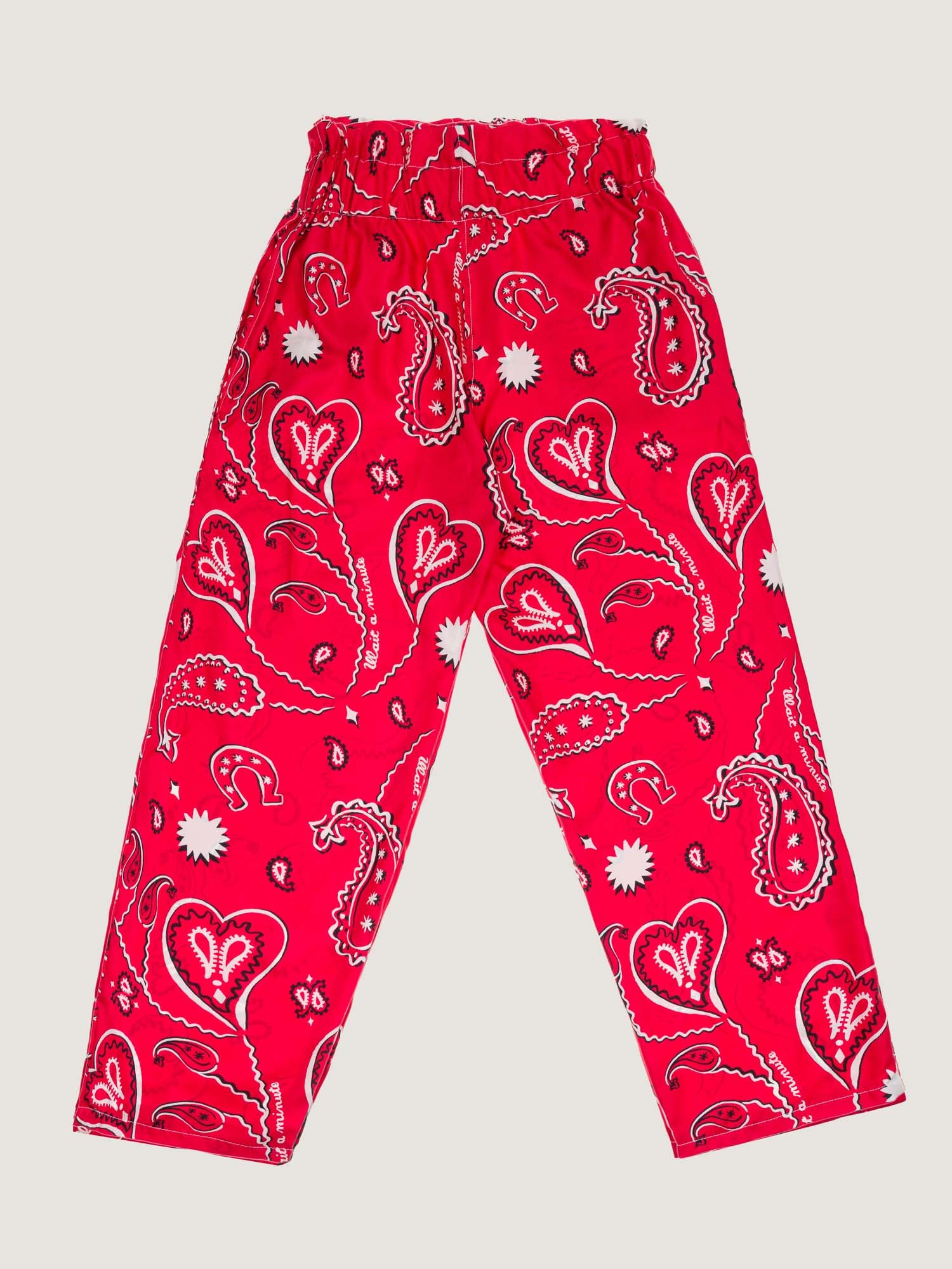 Western silk pants red