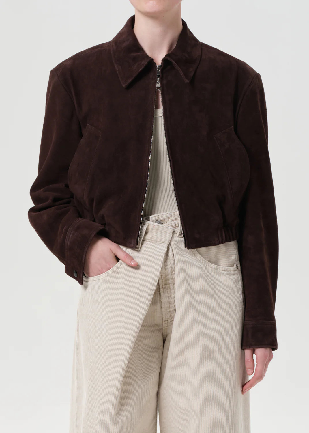 Nahla Cropped Suede Jacket