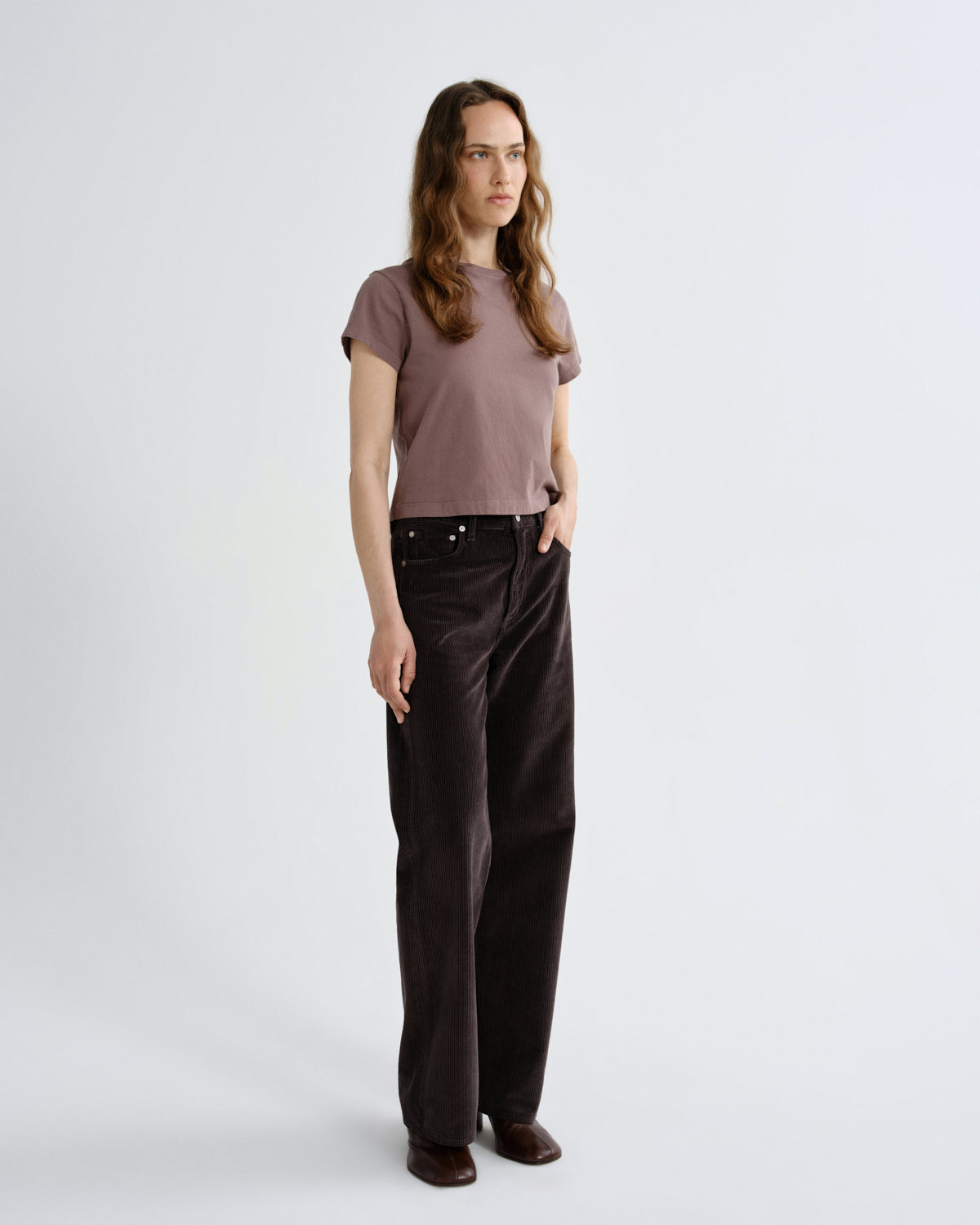 ADINE SHRUNKEN TEE IN MAUVINE