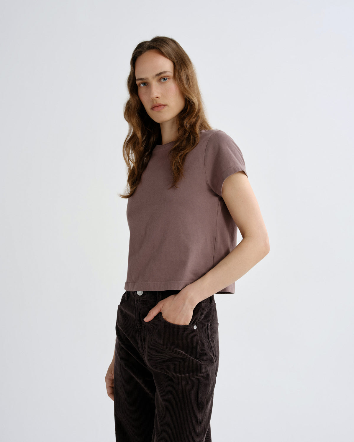 ADINE SHRUNKEN TEE IN MAUVINE