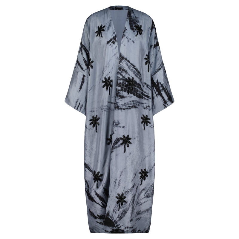 Palmtree abaya grey