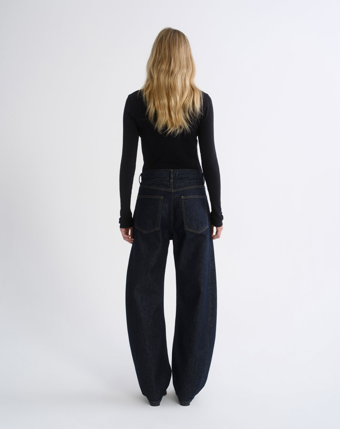 LUNA HIGH RISE PIECED TAPER IN RINSE