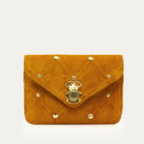 ALEX WALLET STUDDED AMBER SUEDE