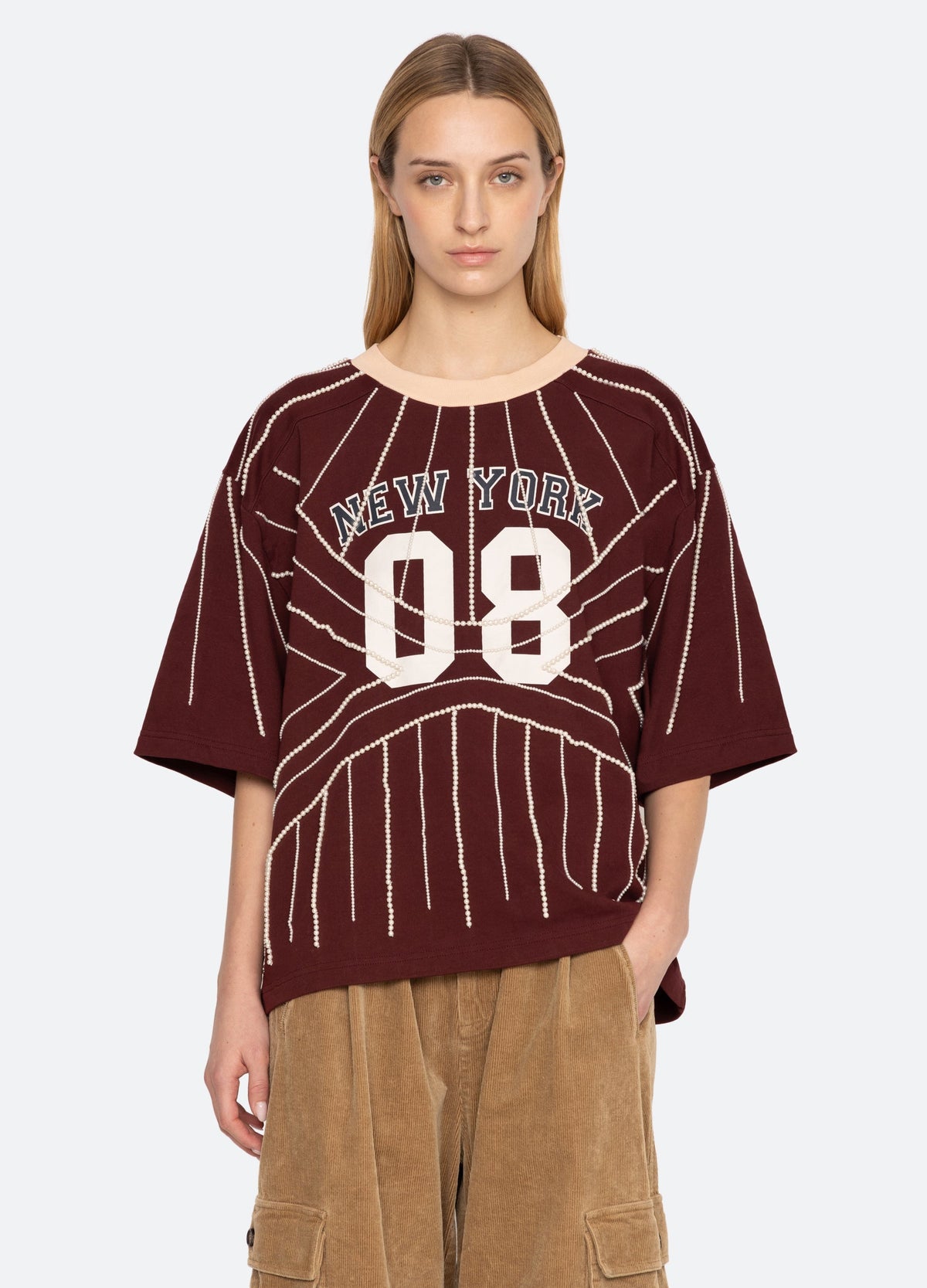 QUINN T-SHIRT BURGUNDY