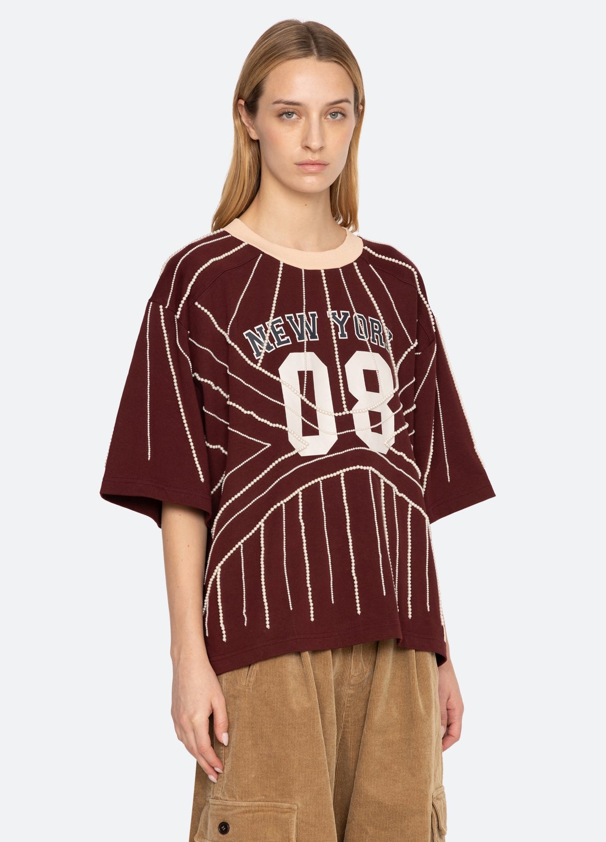 QUINN T-SHIRT BURGUNDY