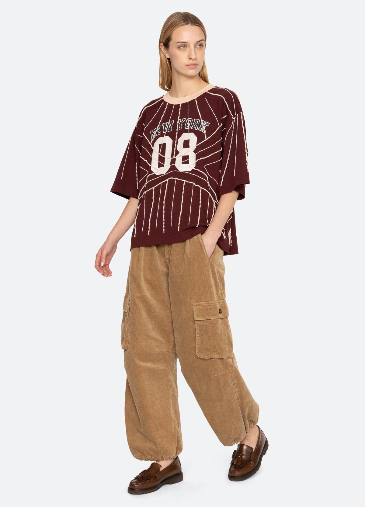 QUINN T-SHIRT BURGUNDY