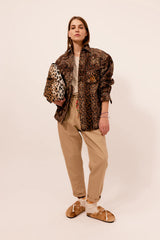 LEOPARD QUILTED SHIRT JACKET