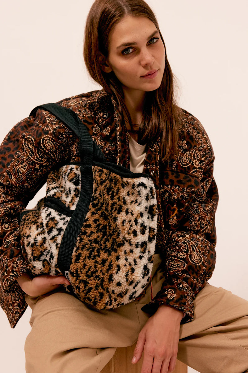 LEOPARD QUILTED SHIRT JACKET