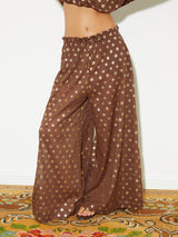 BRONZEE PAPERBAG WIDE LEG PANTS