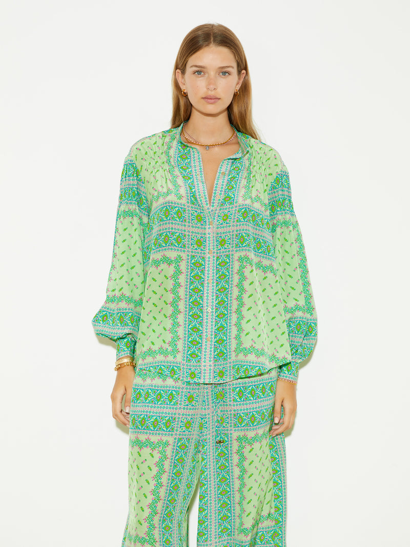 BON BON SILK JARDIN SMOCK SHIRT