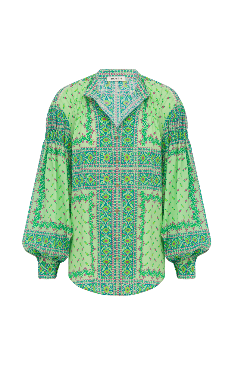 BON BON SILK JARDIN SMOCK SHIRT