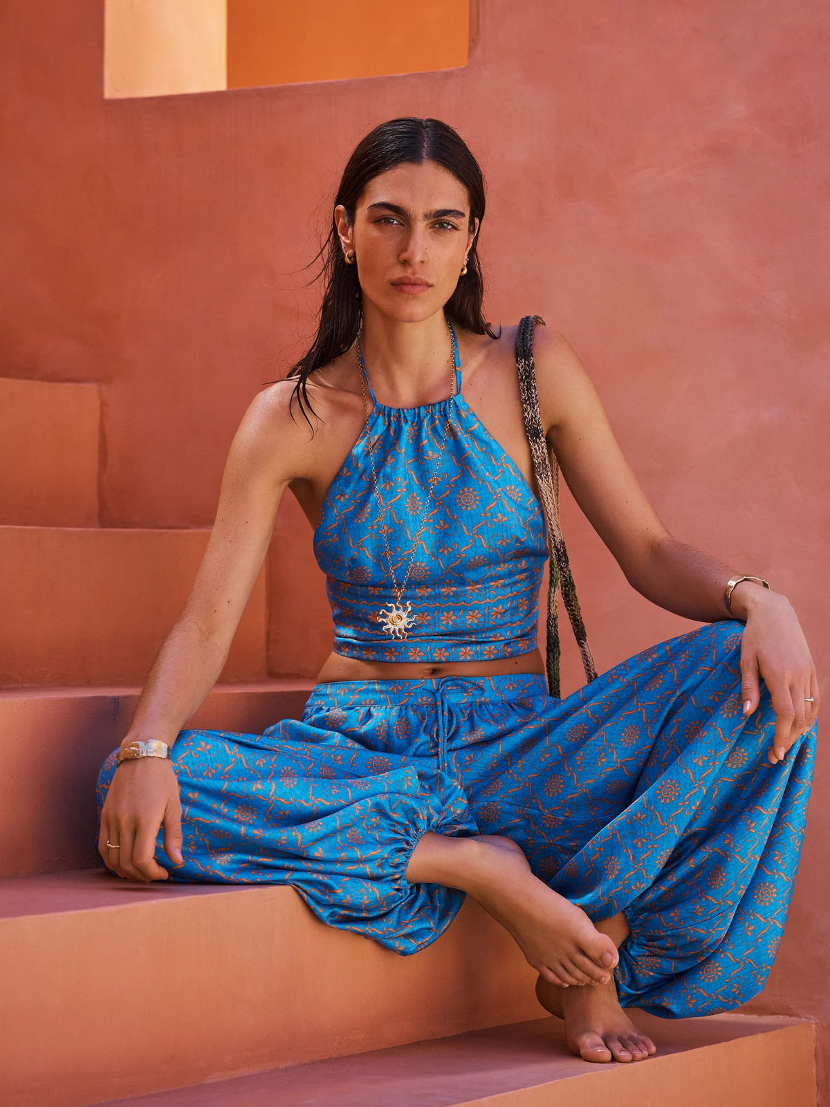 Serin Silk Halter Top