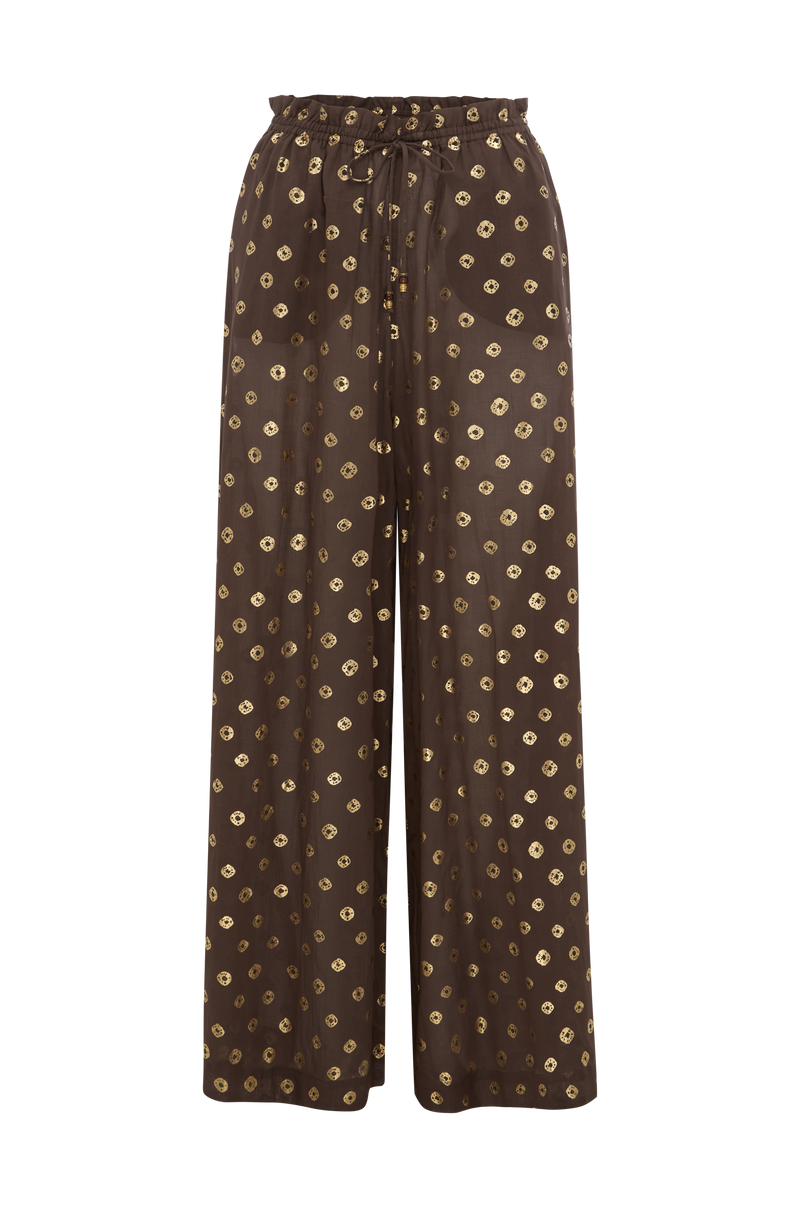 BRONZEE PAPERBAG WIDE LEG PANTS