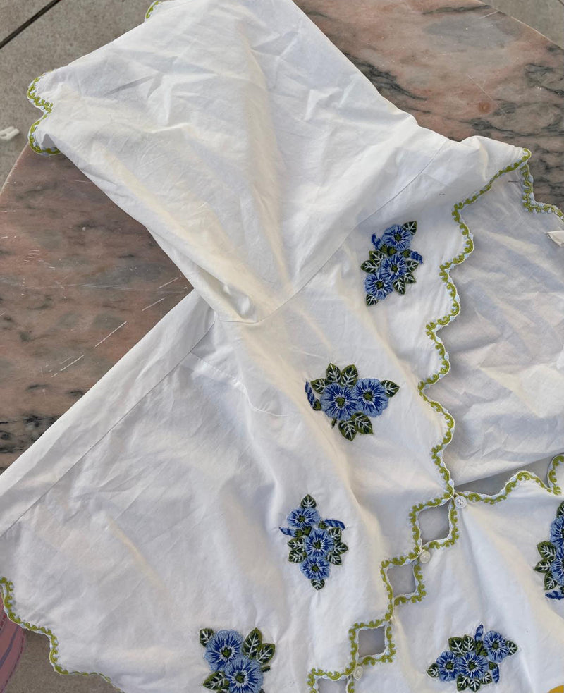 ORGANIC COTTON BLUE FLOWER S/M