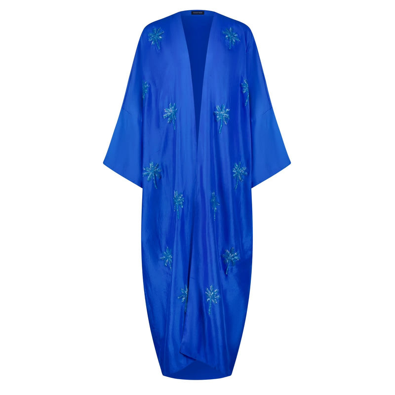 Palmtree abaya royal blue