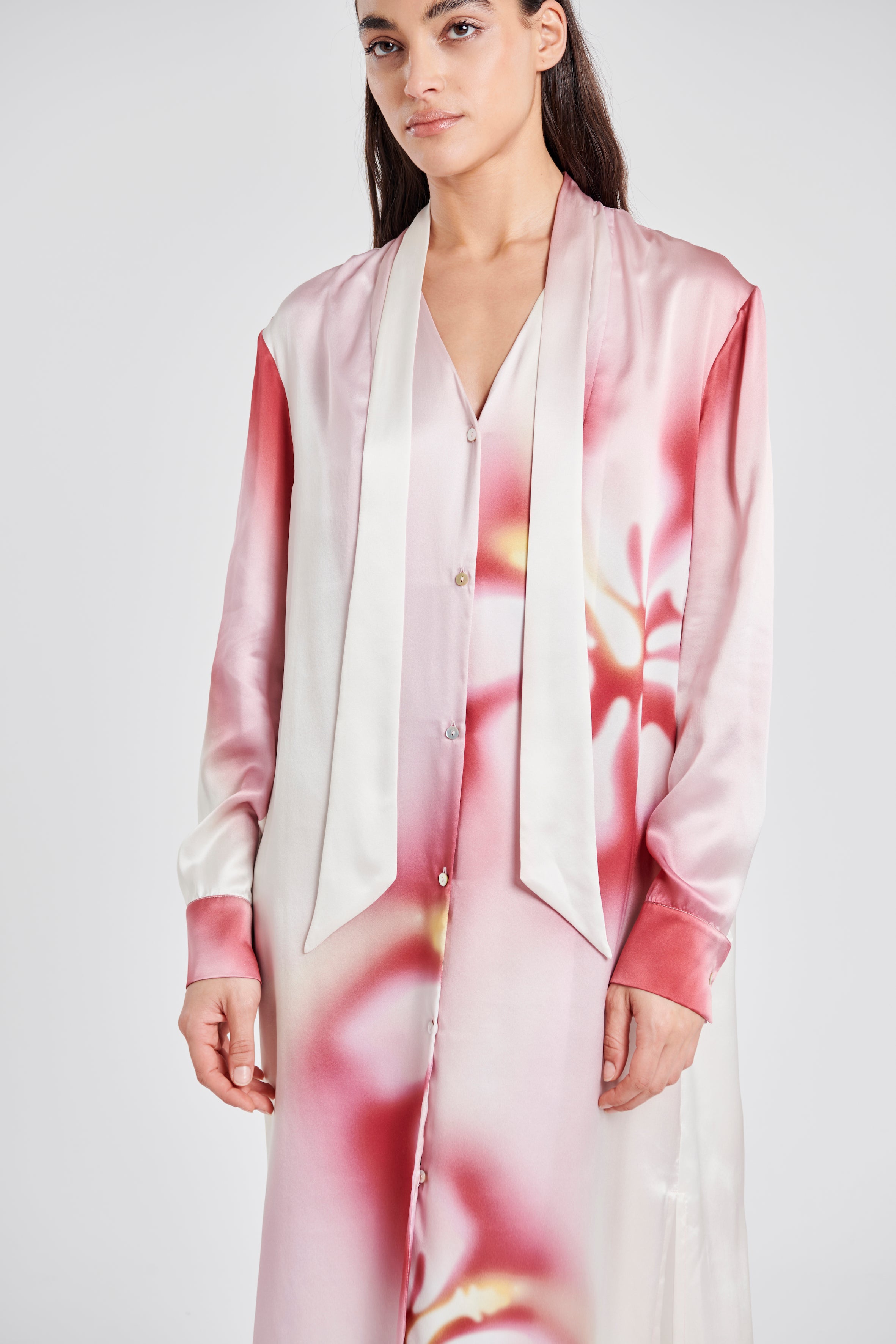 MELTED HIBISCUS SILK DRESS
