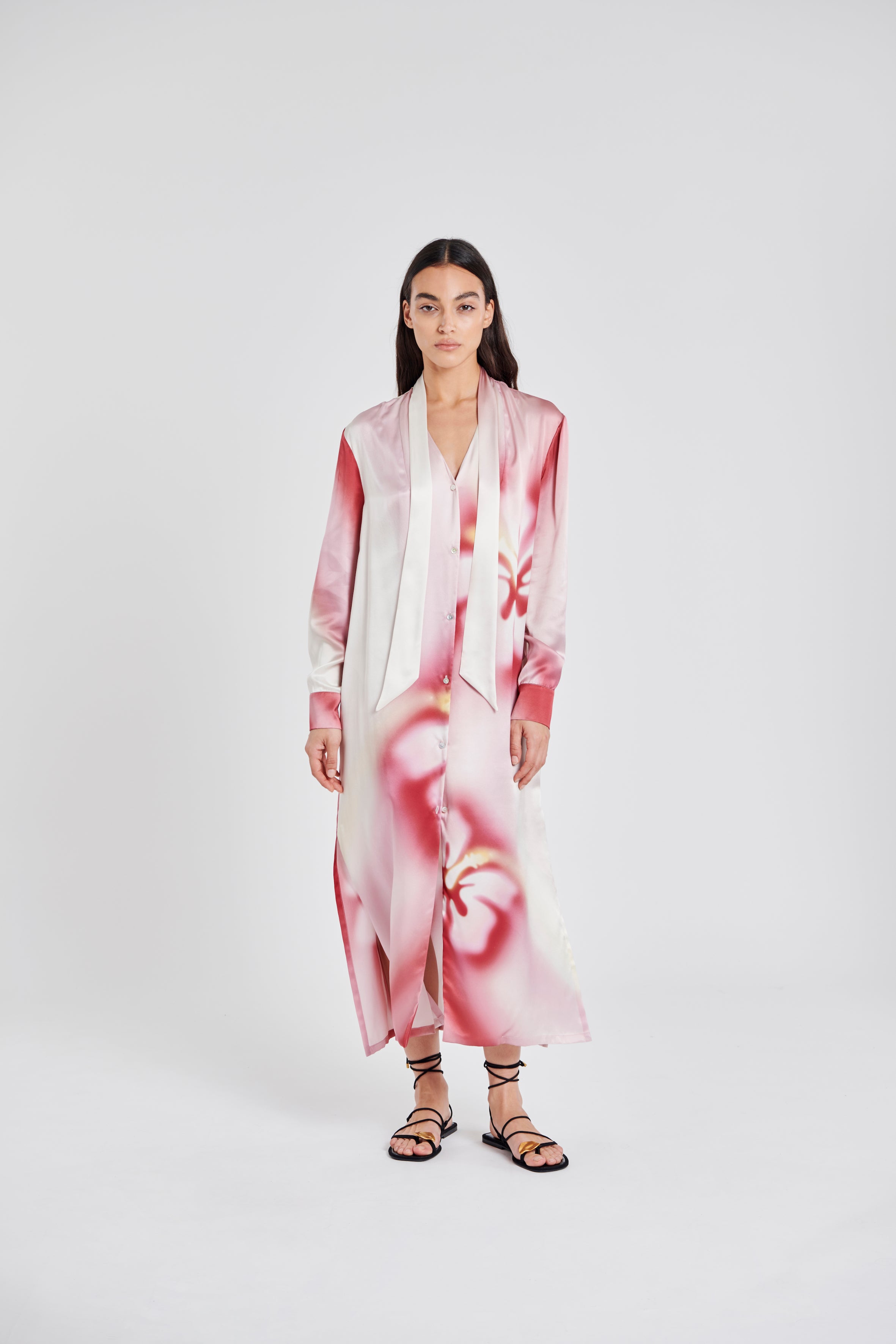 MELTED HIBISCUS SILK DRESS