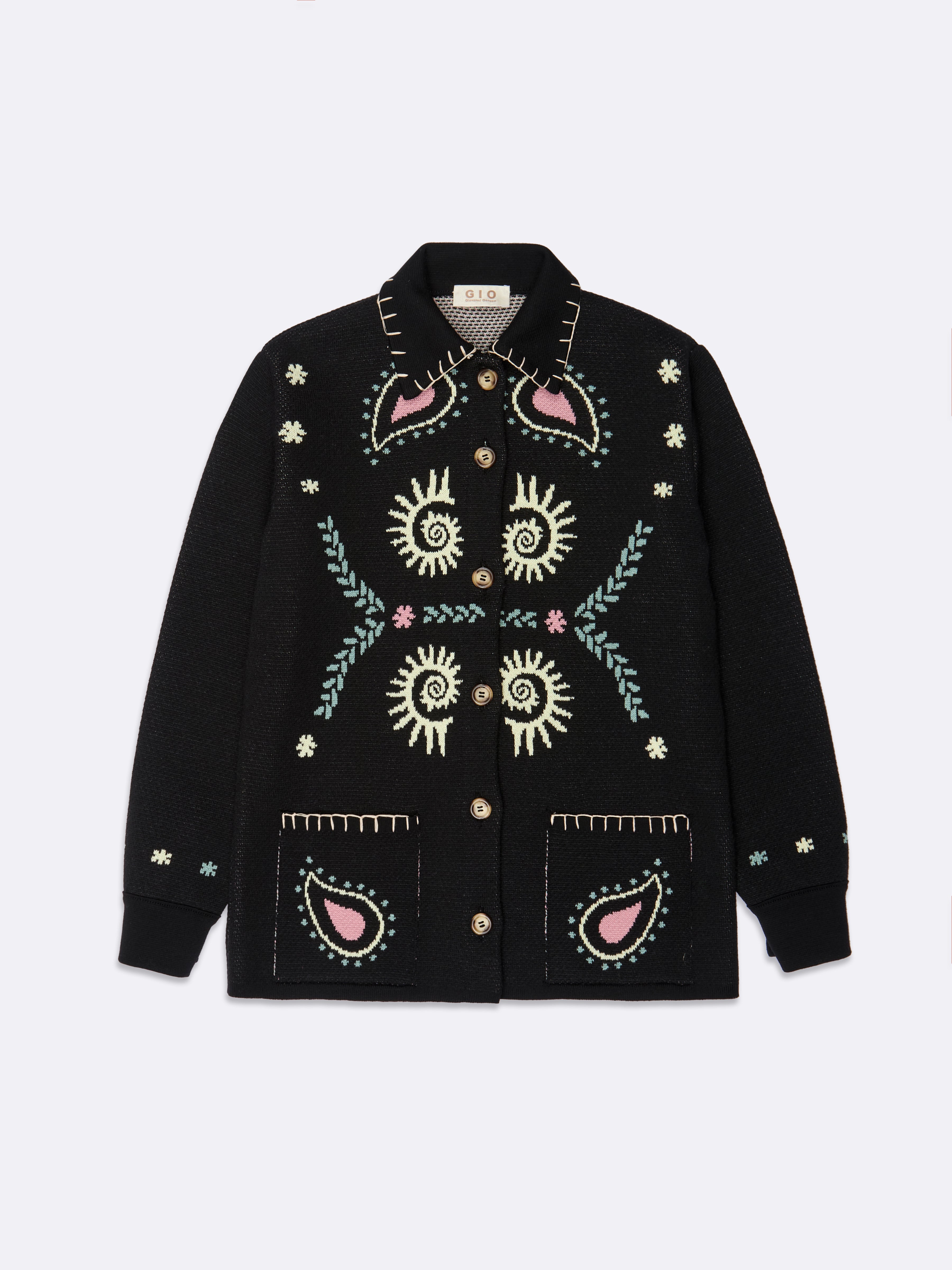 BLACK SPIRALS PAISLEY JACKET