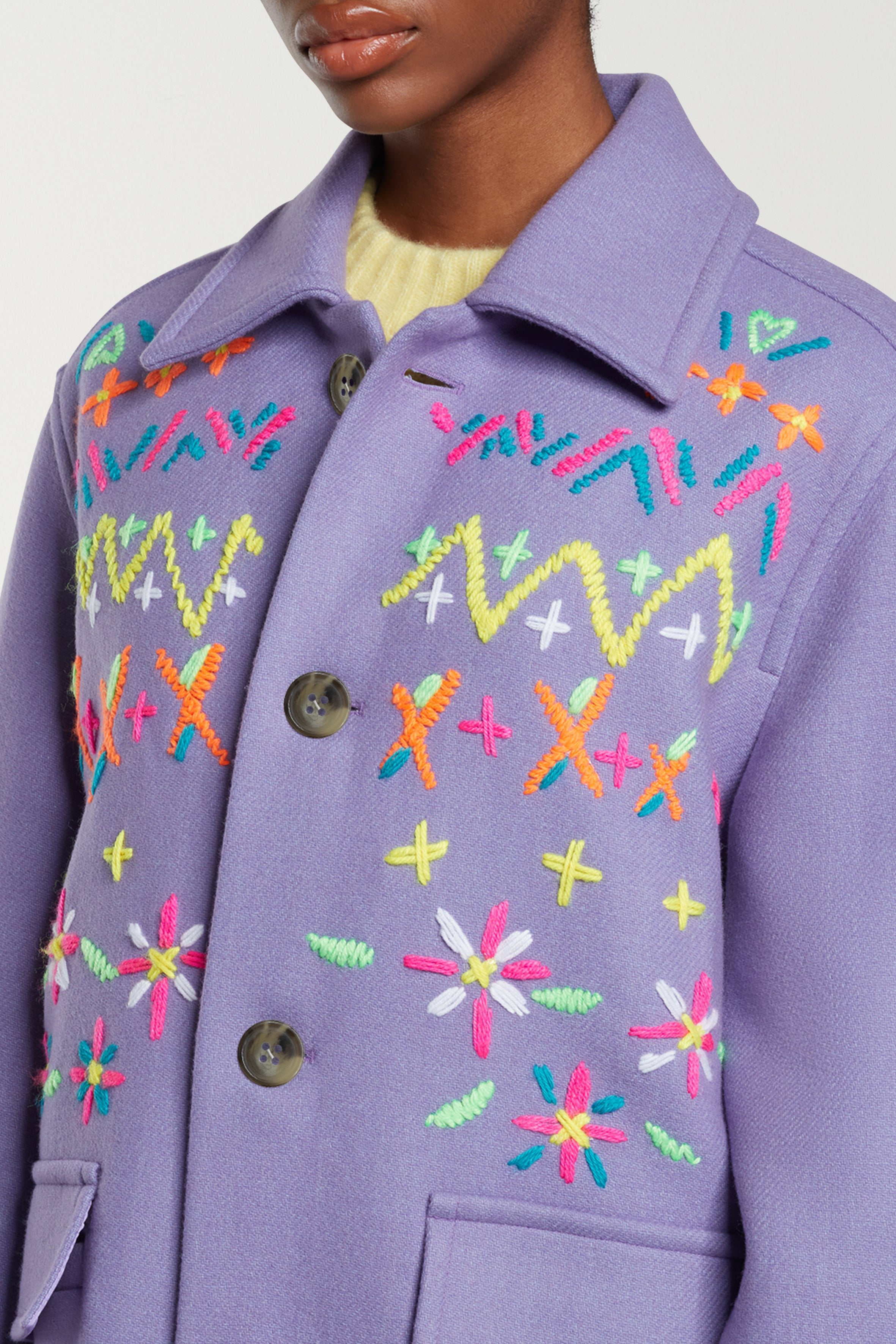 EMBROIDERED FAIR ISLE COAT
