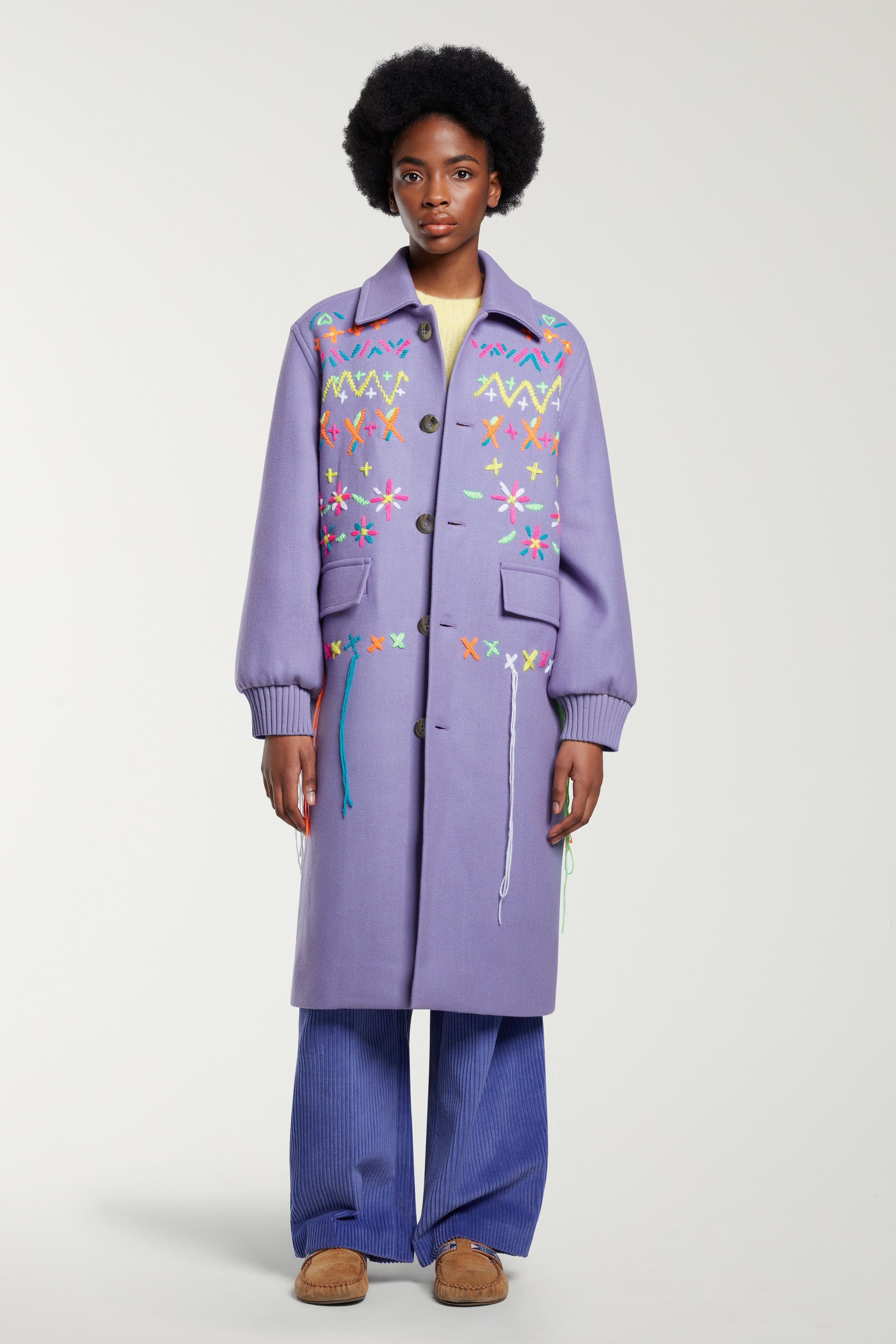 EMBROIDERED FAIR ISLE COAT