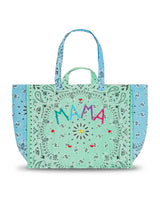 MAMA Quilted Maxi cabas - Mint/Pale Blue