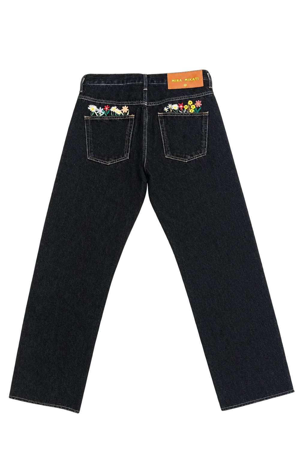 Flower Embroidered Denim Jean