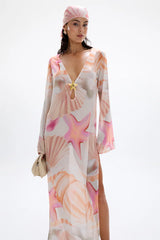 HOTLINE SEASTAR MAXI DRESS- TAHITI PINK