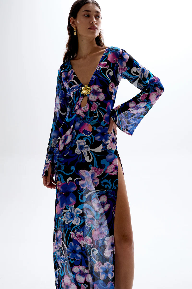 HOTLINE MAXI DRESS- HIBISCUS BLUE