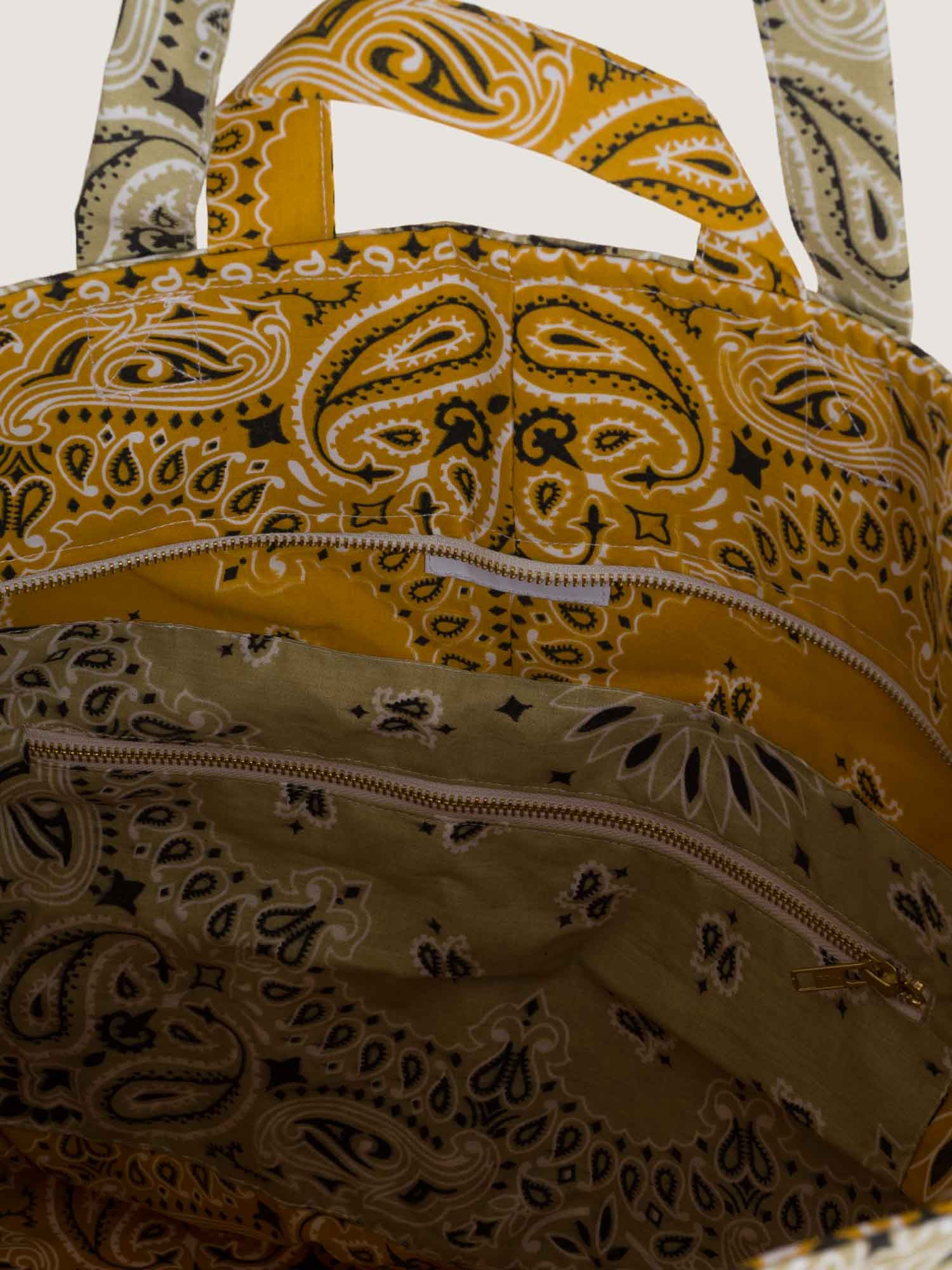 WEEK-END BAG - BEIGE/MUSTARD