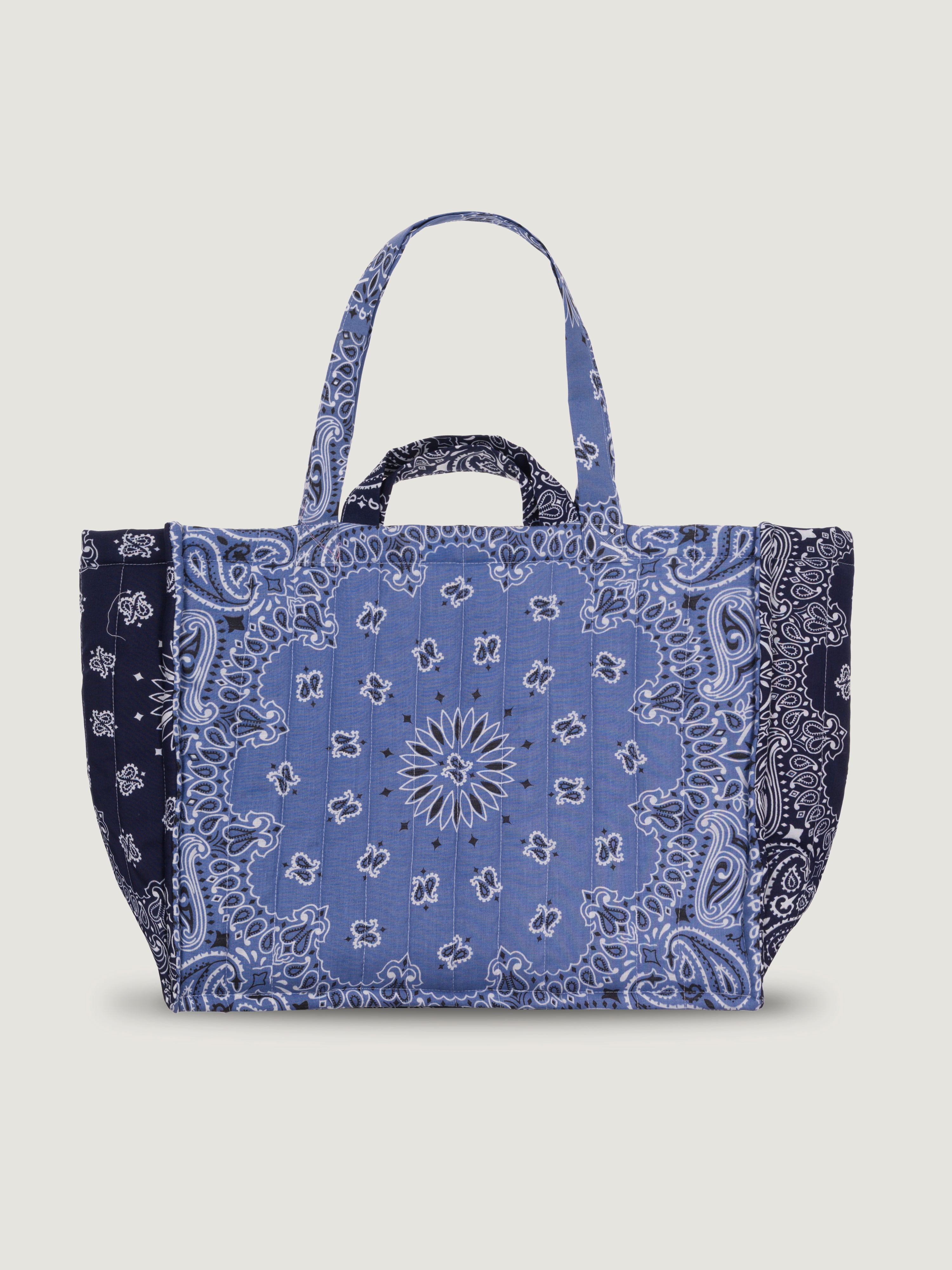 MAXI QUILTED - MUSHROOM - CHAMBRAIS/NAVY