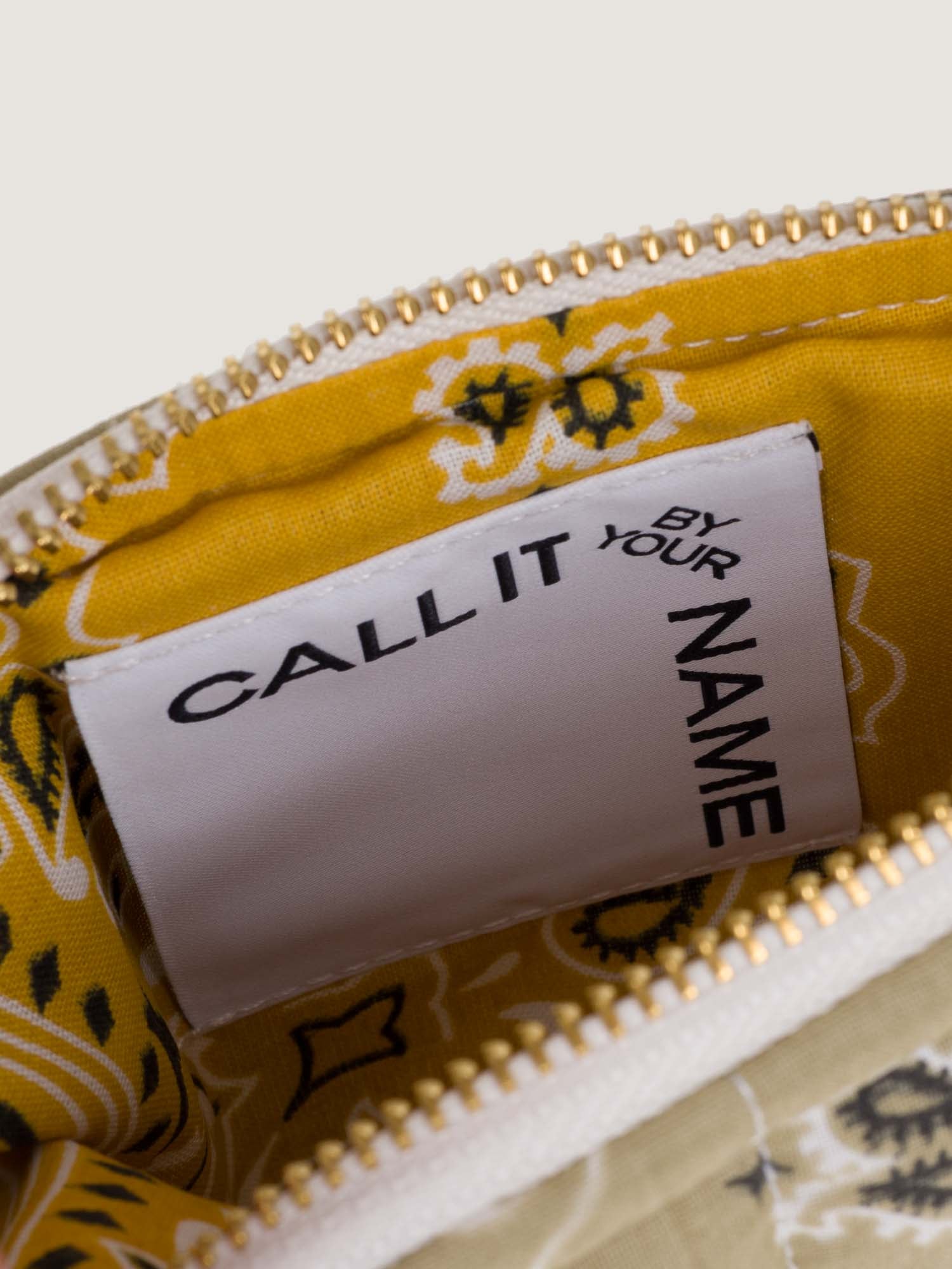 MINI QUILTED POUCH - MUSHROOM - BEIGE/MUSTARD