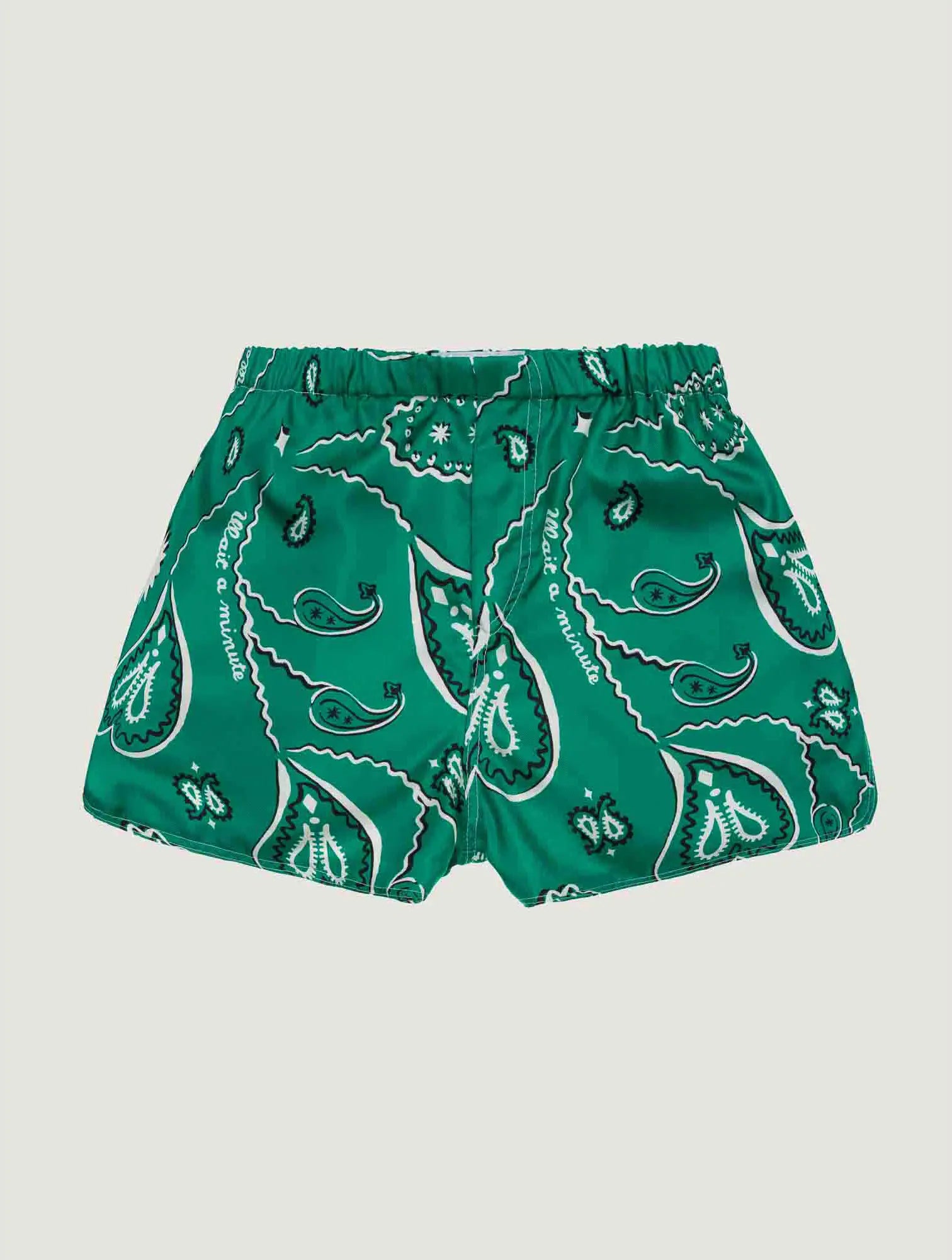 Western silk shorts green