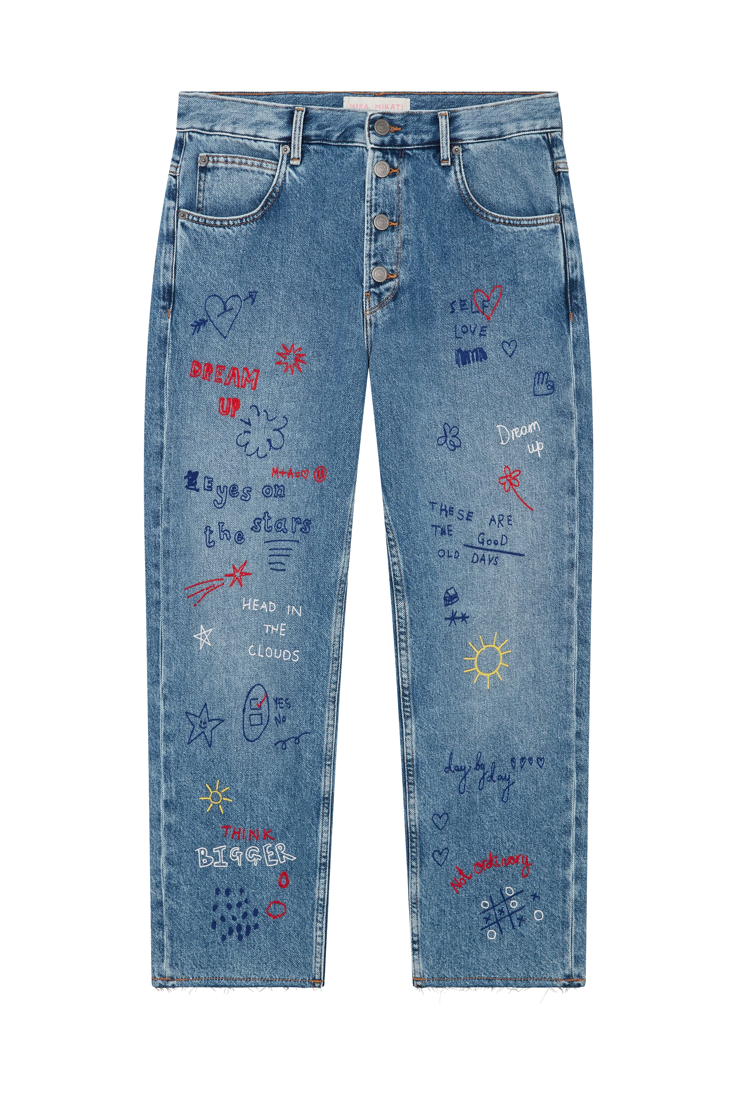 EMBROIDERED SCRIBBLE JEANS