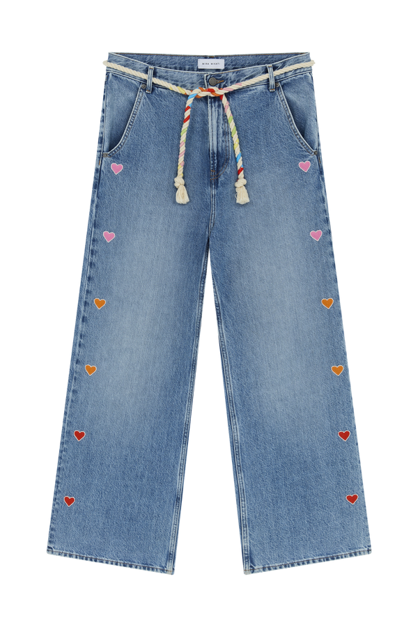 EMBROIDERED HEART JEANS