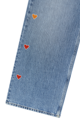 EMBROIDERED HEART JEANS