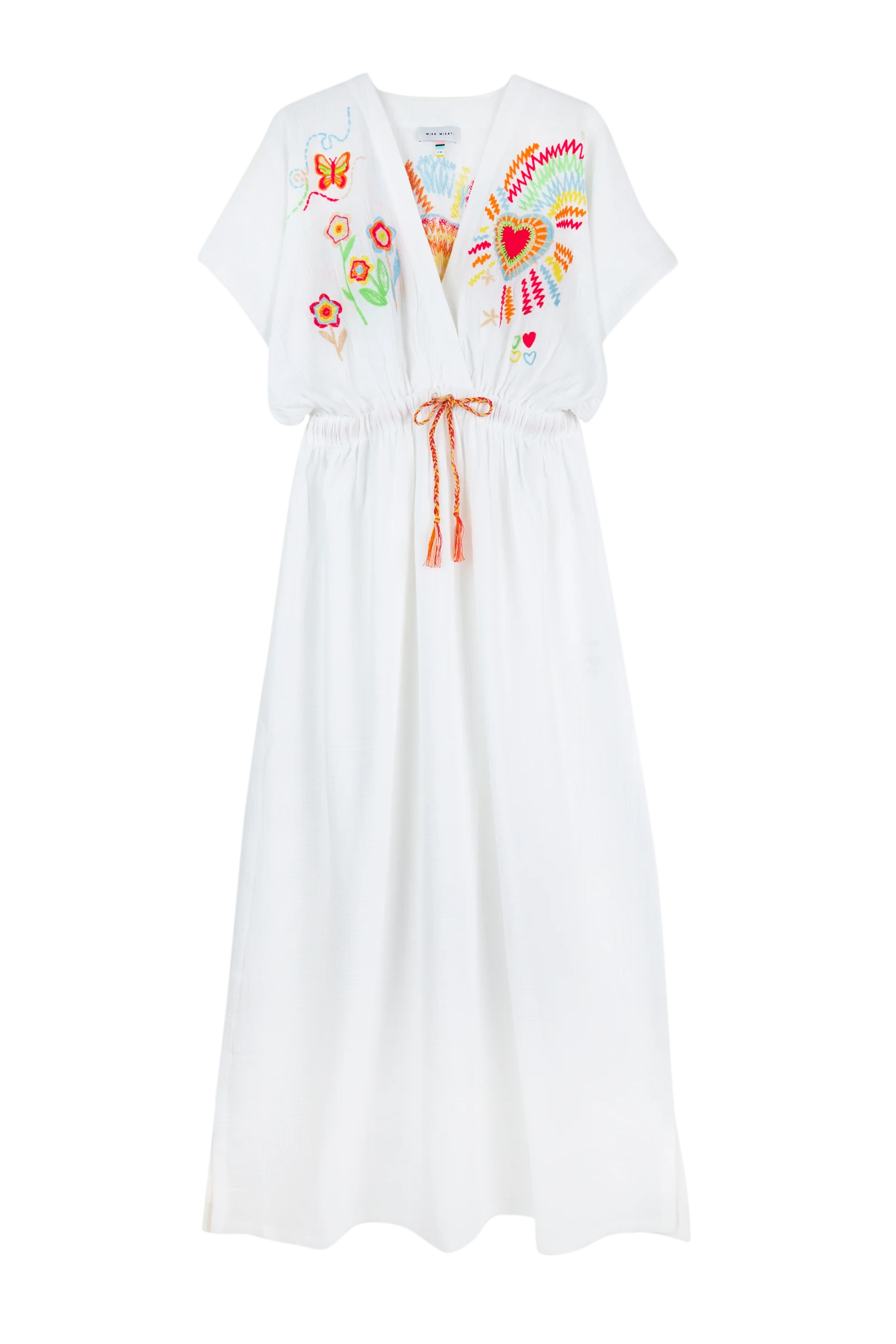 Embroidered Drawstring Kaftan