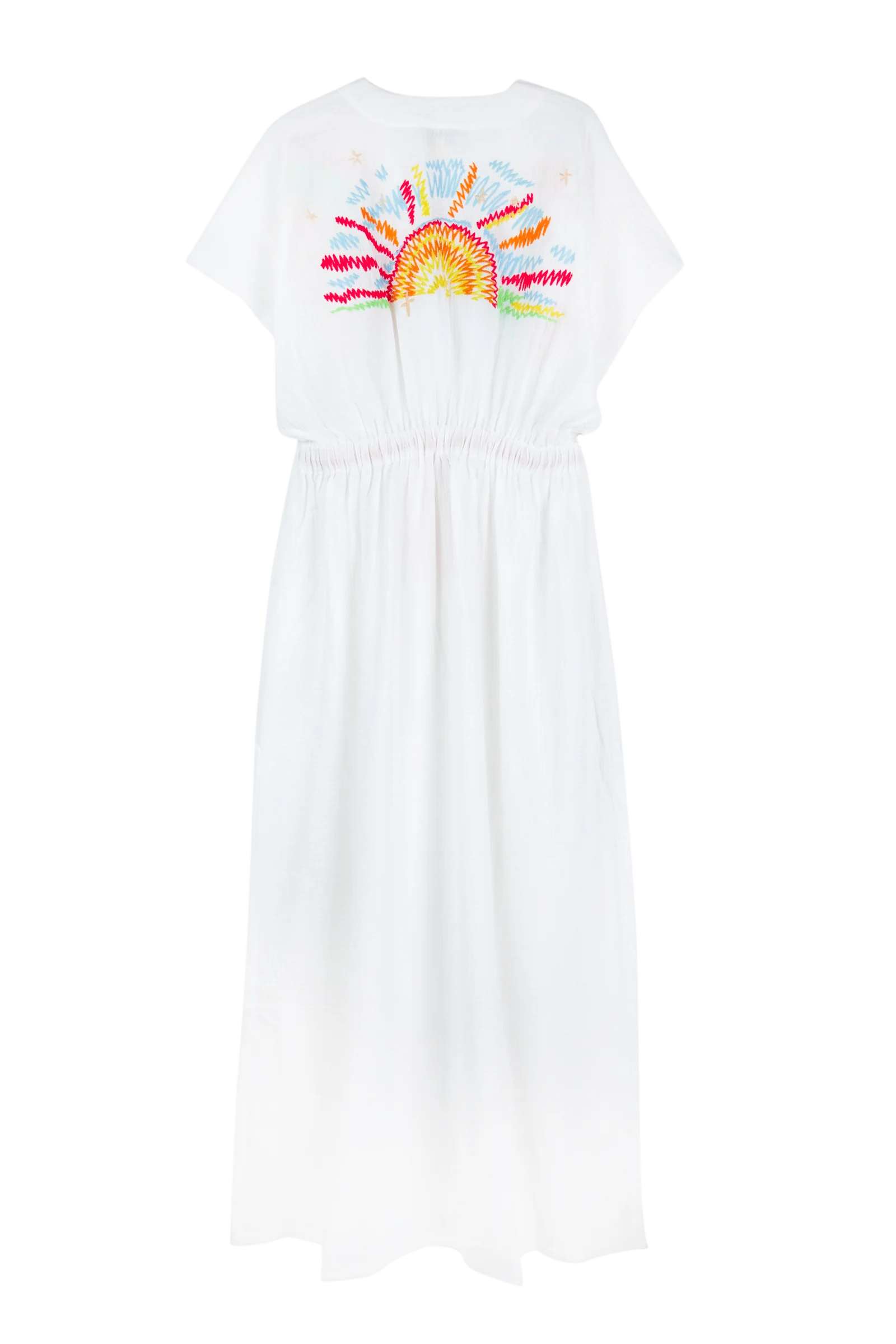 Embroidered Drawstring Kaftan